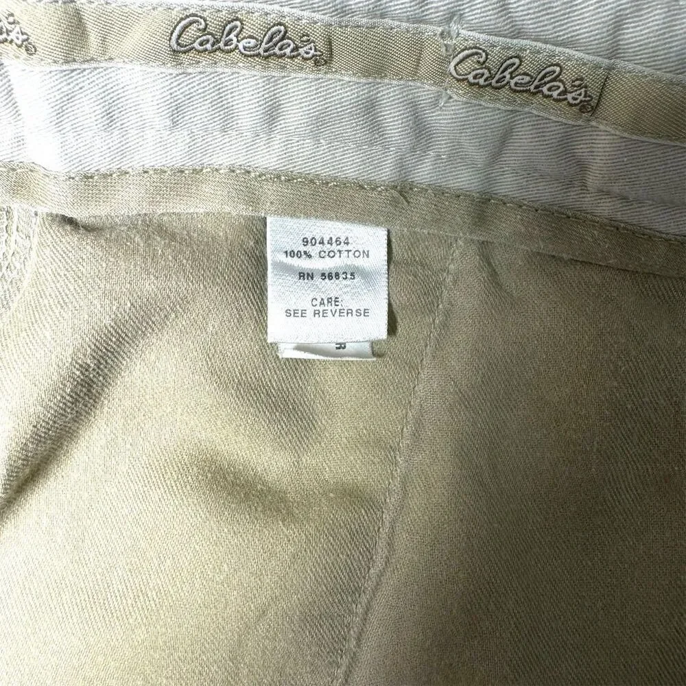 Cabela's Men's Khaki Chino Pants Size‎ 40W x 30L Flat Front Beige Cotton
